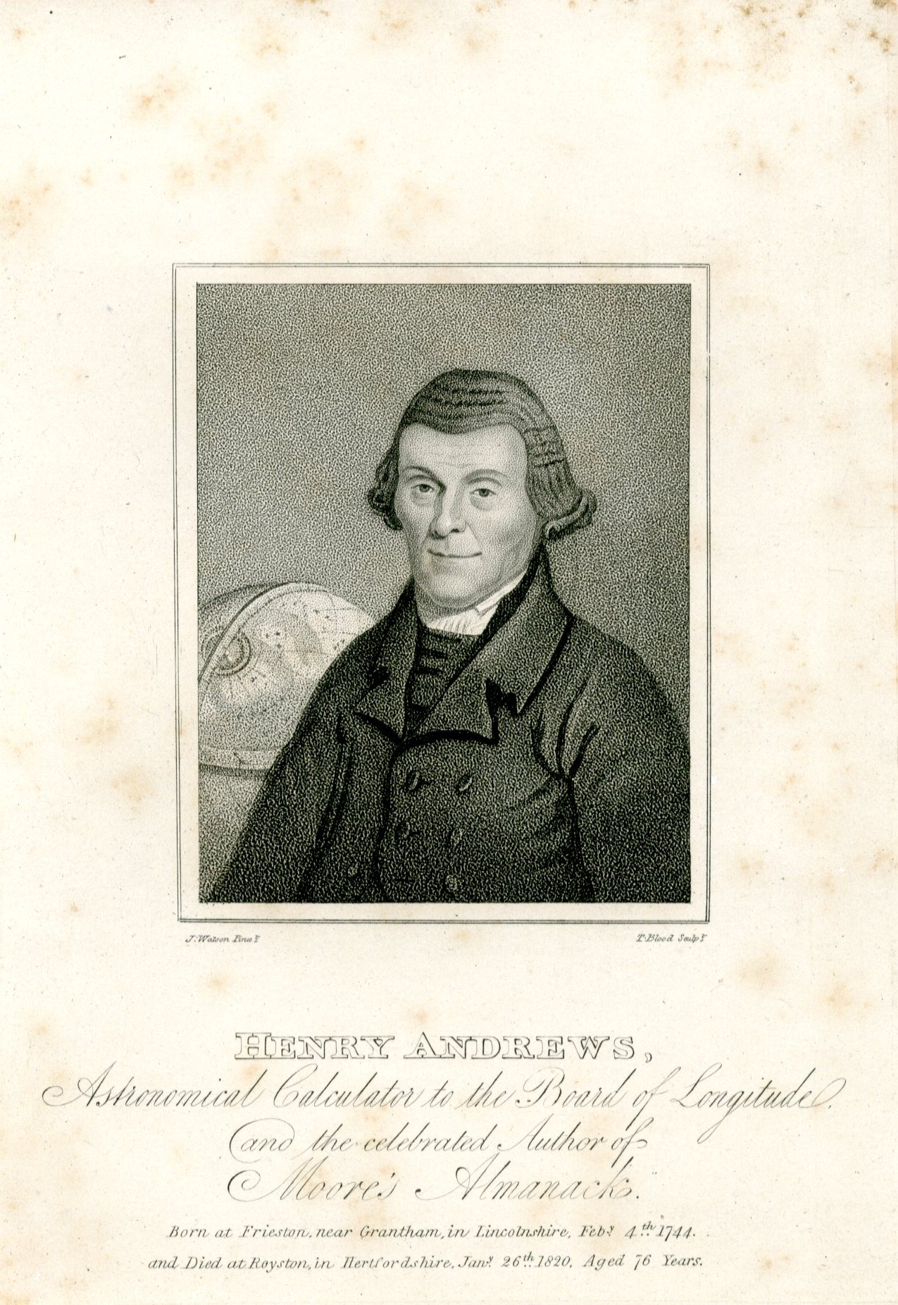 Henry Andrews - engraving by Thomas Blood
