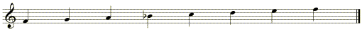 the scale of F major