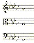 g flat major key bass clef